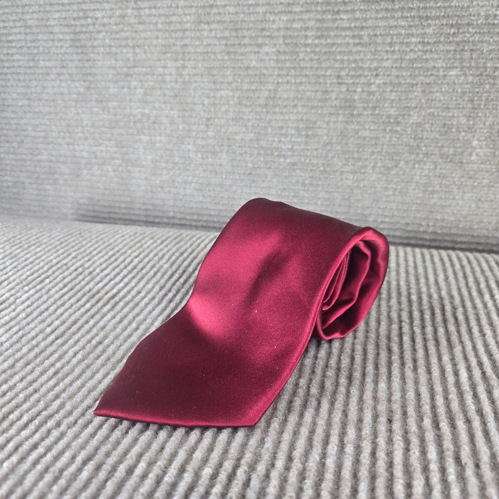 Puritan Mens Burgundy Stain Resistant Handmade Silk Necktie